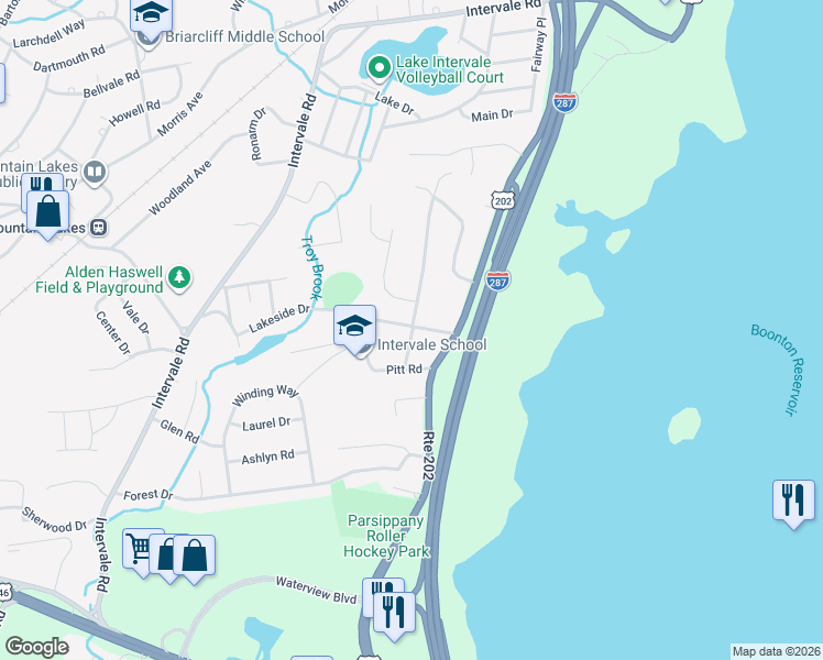 map of restaurants, bars, coffee shops, grocery stores, and more near 81 Todd Road in Boonton