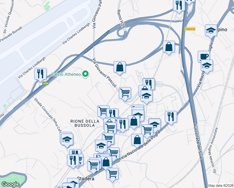 map of restaurants, bars, coffee shops, grocery stores, and more near 90 Via Detta Nuova Casoria in Napoli