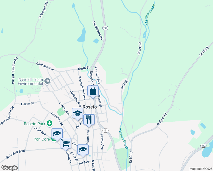 map of restaurants, bars, coffee shops, grocery stores, and more near 69 Fox Gap Avenue in Bangor