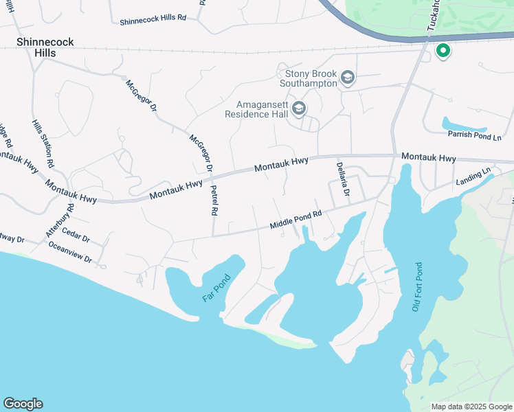 map of restaurants, bars, coffee shops, grocery stores, and more near 71 Middle Pond Road in Southampton
