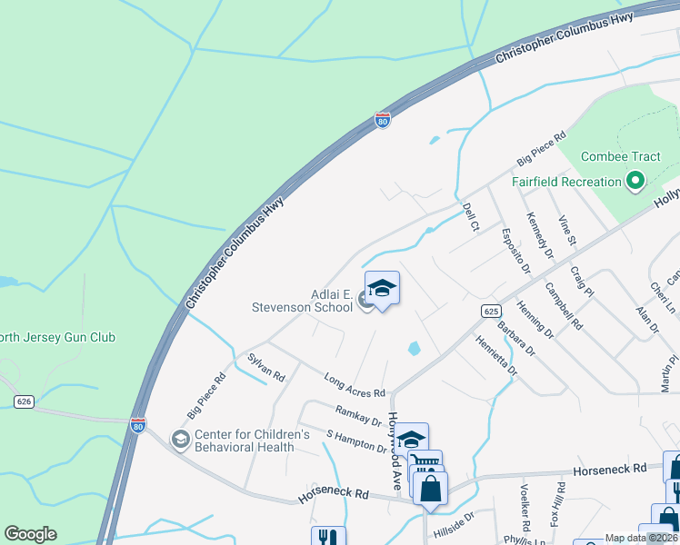 map of restaurants, bars, coffee shops, grocery stores, and more near 133 Big Piece Road in Fairfield
