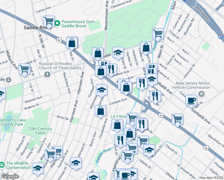 map of restaurants, bars, coffee shops, grocery stores, and more near Dell Glen Avenue & Kimmig Avenue in Lodi