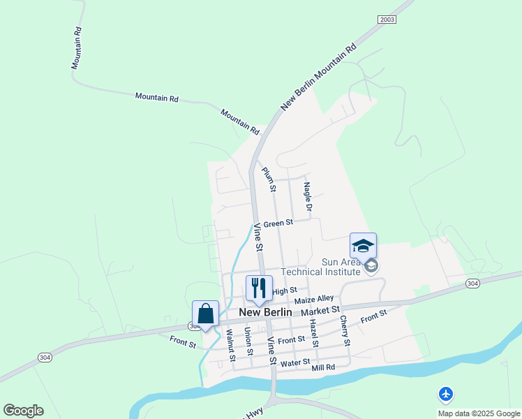 map of restaurants, bars, coffee shops, grocery stores, and more near 618 Vine Street in New Berlin