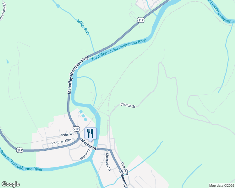 map of restaurants, bars, coffee shops, grocery stores, and more near 14 Island Road in Mahaffey