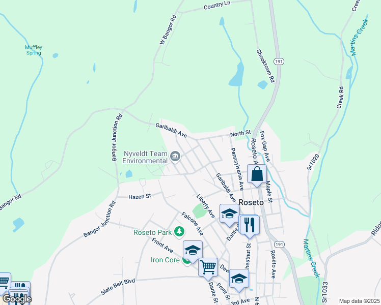 map of restaurants, bars, coffee shops, grocery stores, and more near in Roseto