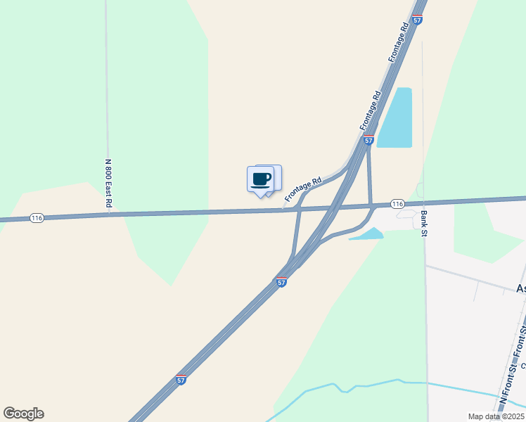 map of restaurants, bars, coffee shops, grocery stores, and more near 940 Illinois 116 in Ashkum
