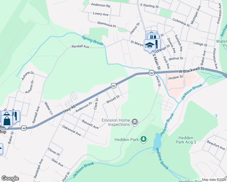 map of restaurants, bars, coffee shops, grocery stores, and more near 9 3rd Avenue in Mine Hill Township