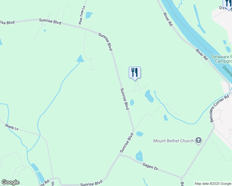 map of restaurants, bars, coffee shops, grocery stores, and more near 805 Sunrise Boulevard in Mount Bethel