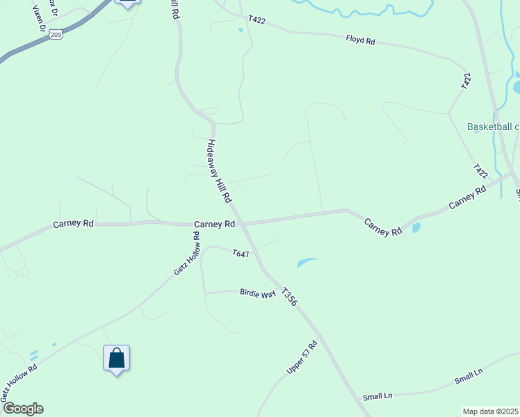 map of restaurants, bars, coffee shops, grocery stores, and more near 753 Carney Road in Kunkletown