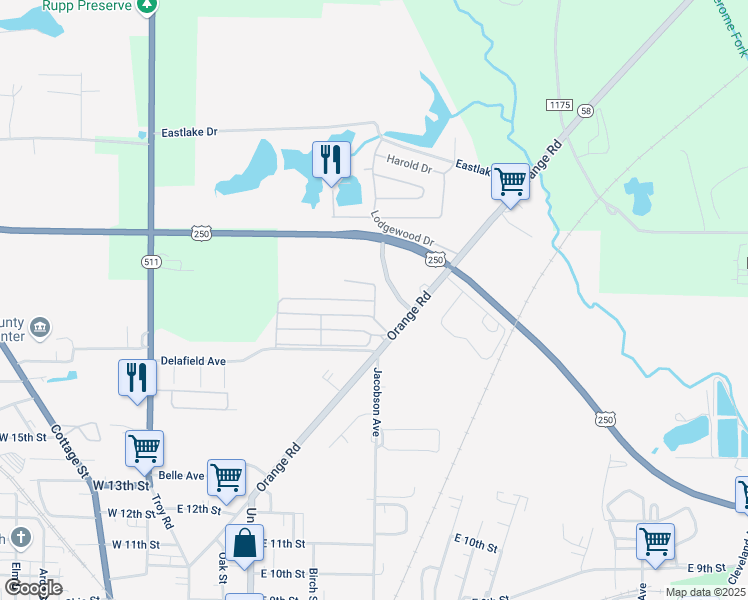 map of restaurants, bars, coffee shops, grocery stores, and more near MEA-00116 Boulevard Road in Ashland