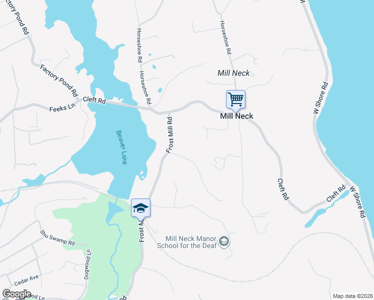 map of restaurants, bars, coffee shops, grocery stores, and more near 58 Private Road in Mill Neck