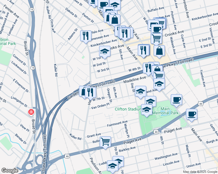 map of restaurants, bars, coffee shops, grocery stores, and more near 9 Leopold Terrace in Clifton