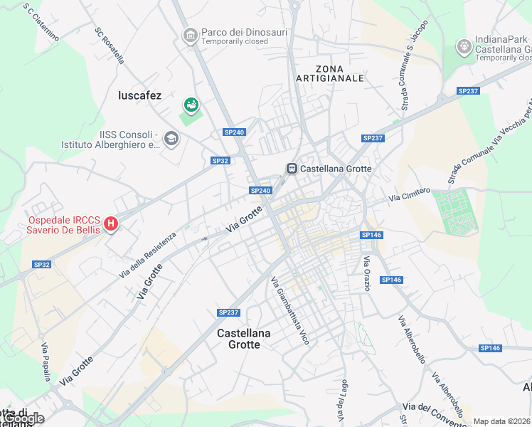 map of restaurants, bars, coffee shops, grocery stores, and more near 87 Via Conversano in Castellana