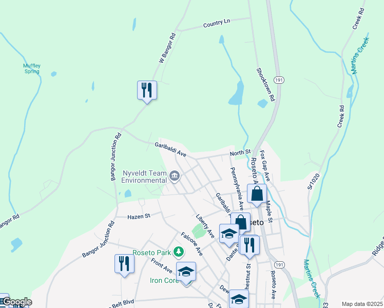 map of restaurants, bars, coffee shops, grocery stores, and more near 14 North Street in Bangor