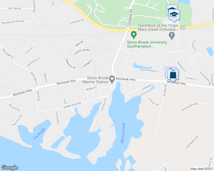 map of restaurants, bars, coffee shops, grocery stores, and more near 28 Pond Crossing in Southampton