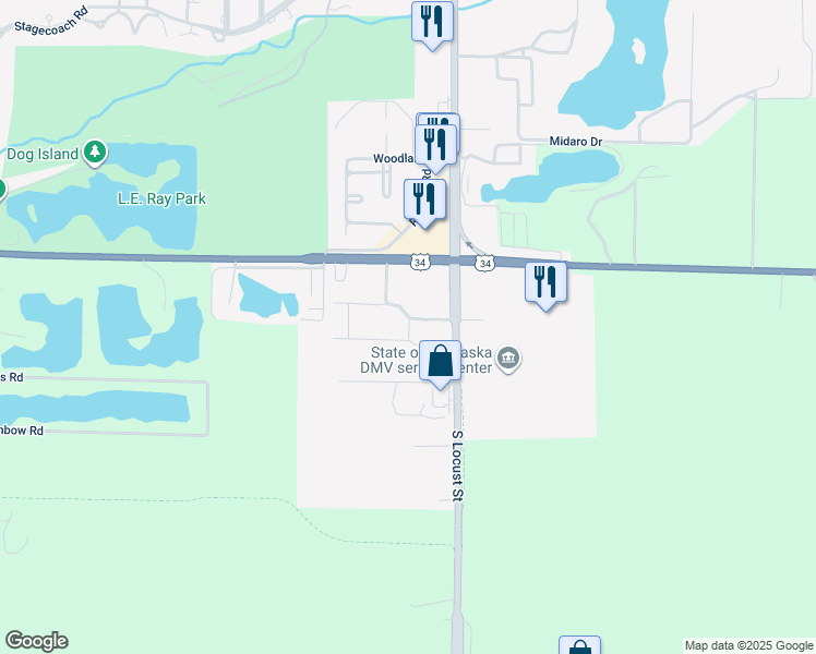 map of restaurants, bars, coffee shops, grocery stores, and more near 331-499 Knott Avenue in Grand Island