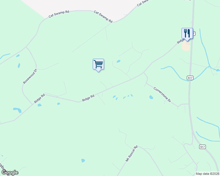 map of restaurants, bars, coffee shops, grocery stores, and more near 81 Ridge Road in Hackettstown