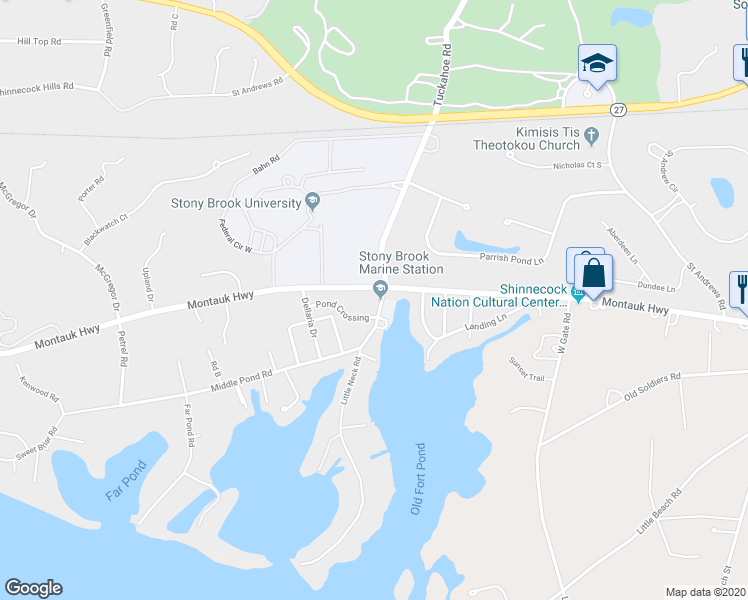 map of restaurants, bars, coffee shops, grocery stores, and more near 5 Little Neck Road in Southampton