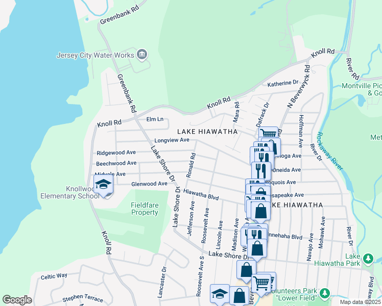map of restaurants, bars, coffee shops, grocery stores, and more near 37 Ronald Rd in Parsippany-Troy Hills