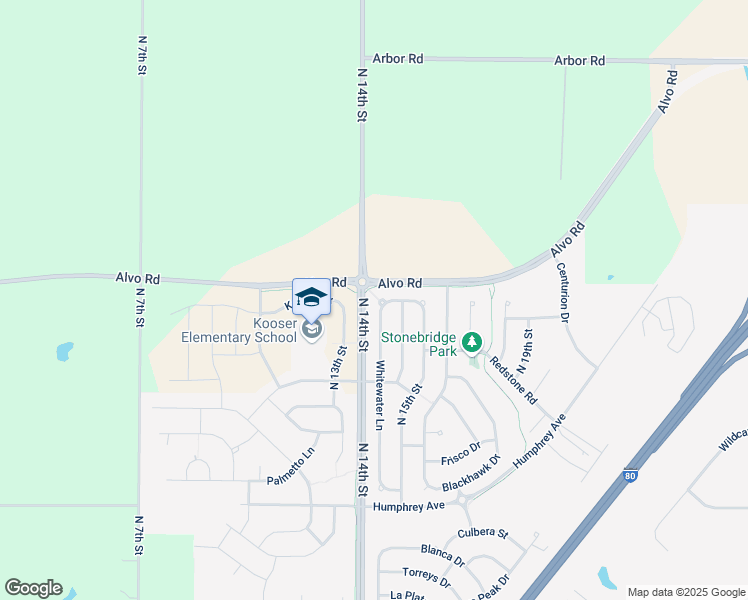 map of restaurants, bars, coffee shops, grocery stores, and more near 7361 Whitewater Lane in Lincoln