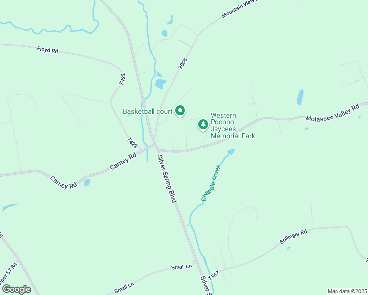 map of restaurants, bars, coffee shops, grocery stores, and more near 1072 Molasses Valley Road in Kunkletown
