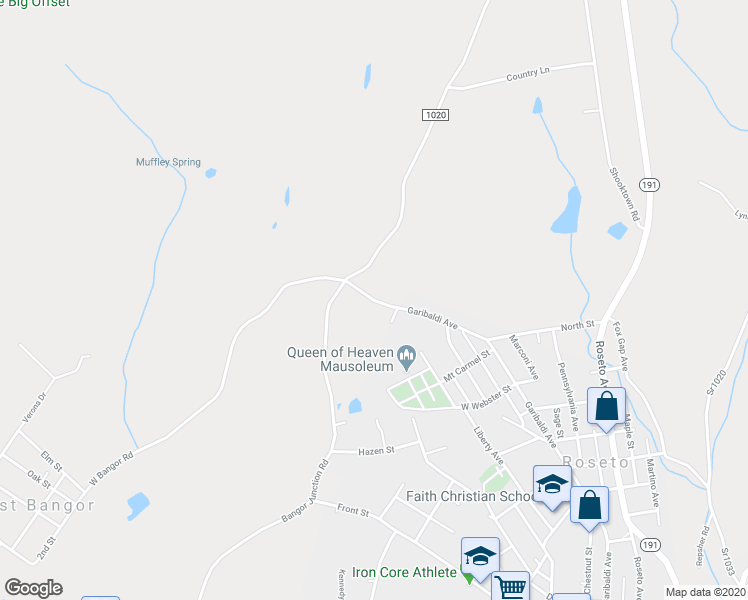 map of restaurants, bars, coffee shops, grocery stores, and more near 918 North Garibaldi Avenue in Bangor