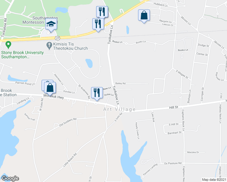 map of restaurants, bars, coffee shops, grocery stores, and more near 5 Ochre Lane in Southampton