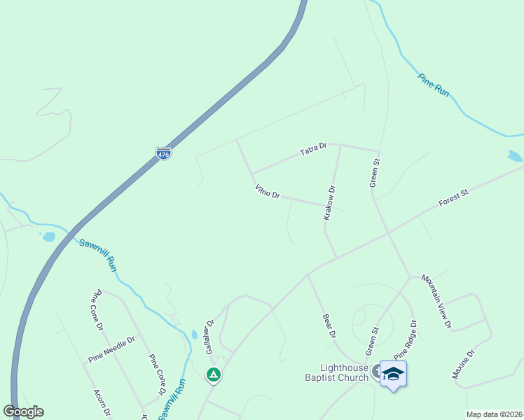 map of restaurants, bars, coffee shops, grocery stores, and more near 280 Vilno Drive in Lehighton