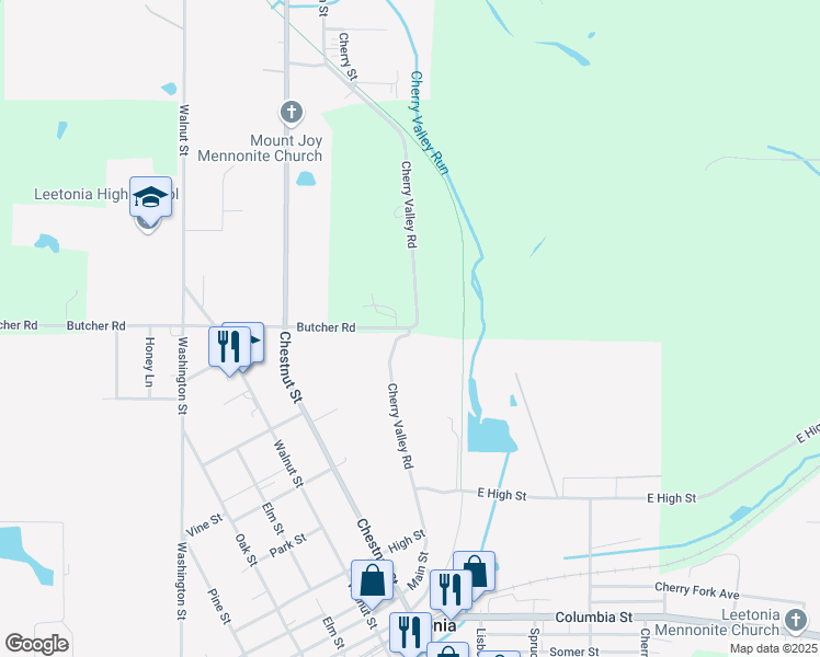 map of restaurants, bars, coffee shops, grocery stores, and more near in Columbiana County
