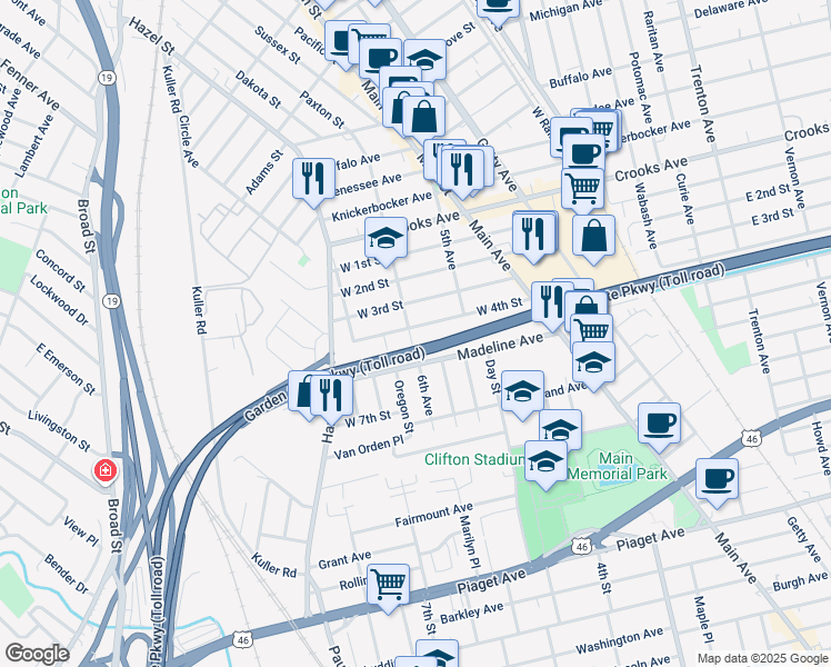 map of restaurants, bars, coffee shops, grocery stores, and more near 9 Leopold Terrace in Clifton