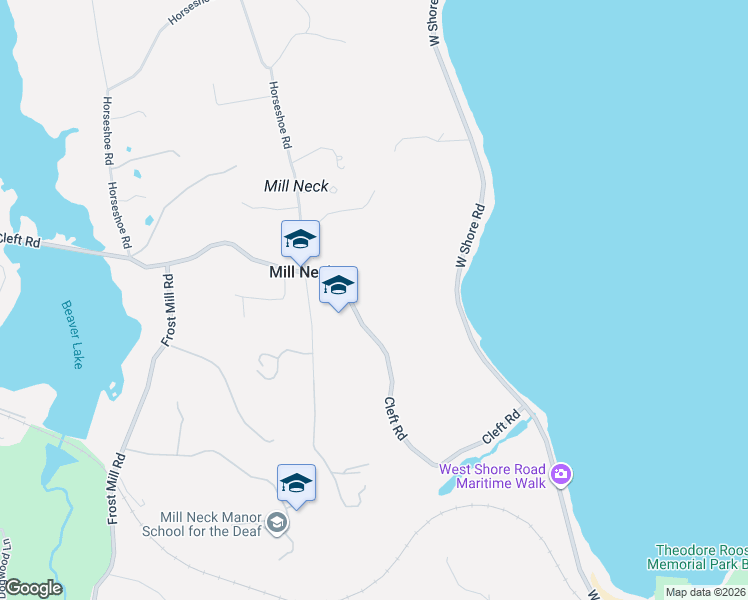 map of restaurants, bars, coffee shops, grocery stores, and more near 236 Cleft Road in Mill Neck