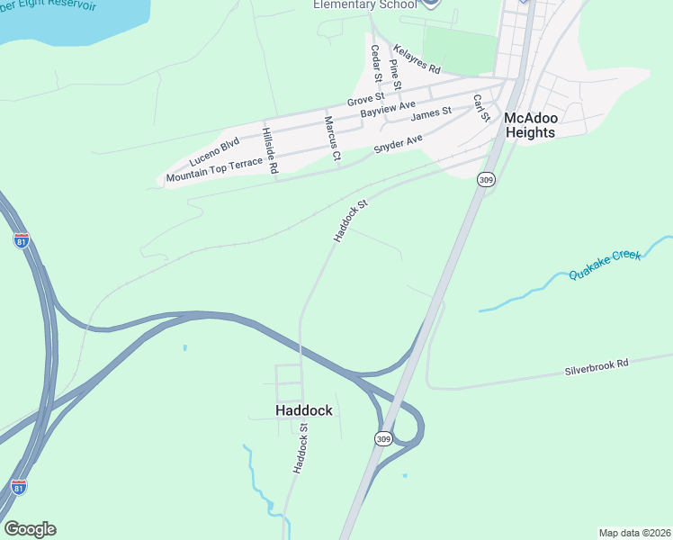 map of restaurants, bars, coffee shops, grocery stores, and more near 99 Haddock Street in McAdoo