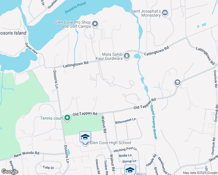 map of restaurants, bars, coffee shops, grocery stores, and more near 855 Lattingtown Road in Glen Cove