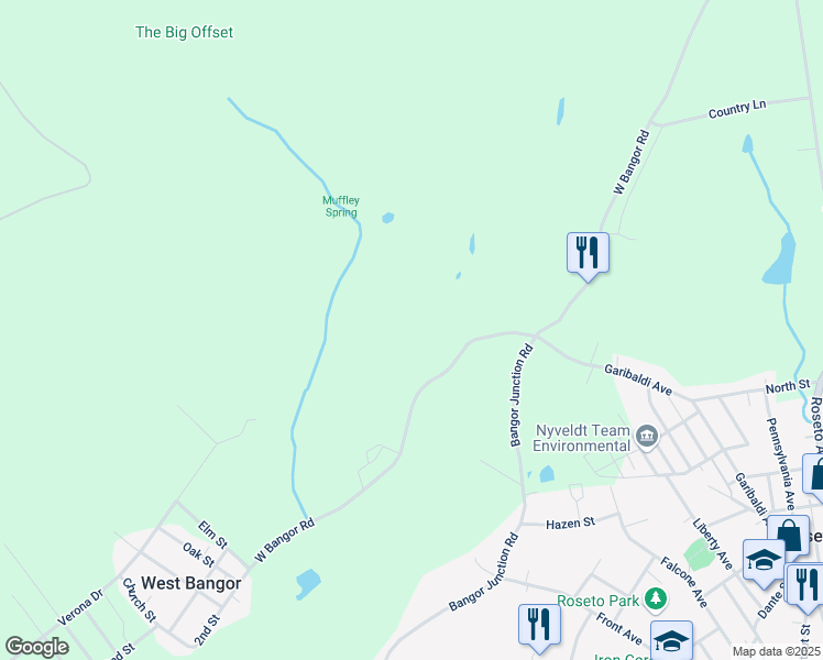 map of restaurants, bars, coffee shops, grocery stores, and more near 2014 West Bangor Road in Bangor
