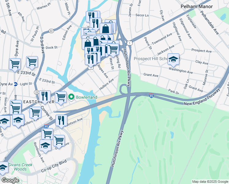 map of restaurants, bars, coffee shops, grocery stores, and more near 3437 Mc Owen Avenue in Bronx