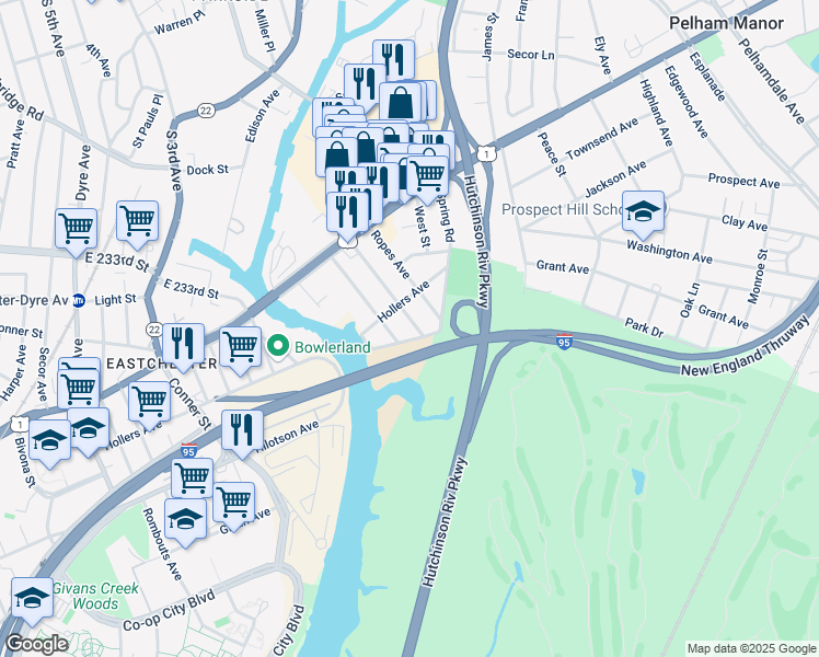 map of restaurants, bars, coffee shops, grocery stores, and more near 3437 Mc Owen Avenue in Bronx