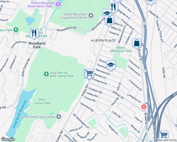 map of restaurants, bars, coffee shops, grocery stores, and more near 4 Skyview Terrace in Clifton