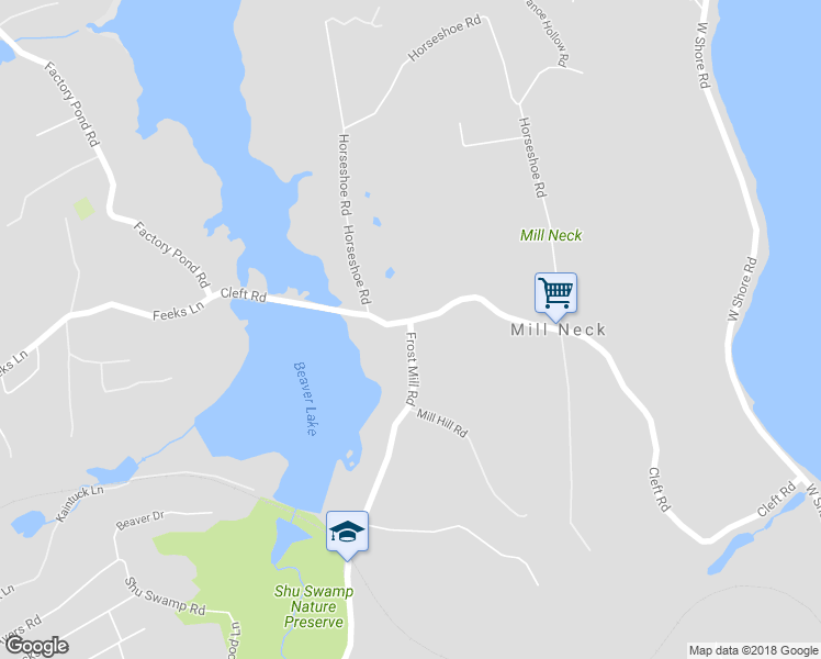 map of restaurants, bars, coffee shops, grocery stores, and more near 52 Frost Mill Road in Mill Neck