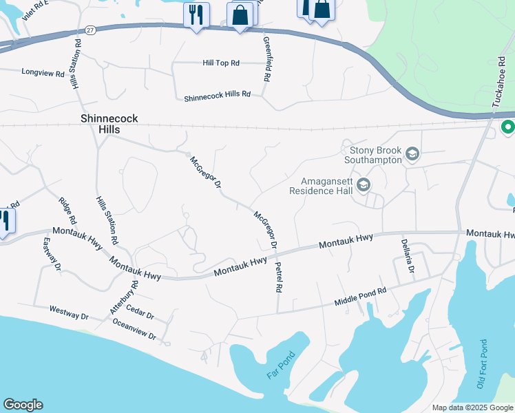 map of restaurants, bars, coffee shops, grocery stores, and more near 4 Blackwatch Court in Southampton