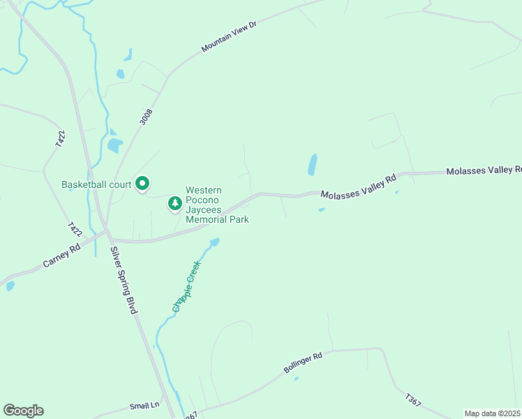 map of restaurants, bars, coffee shops, grocery stores, and more near 987 Molasses Valley Road in Kunkletown