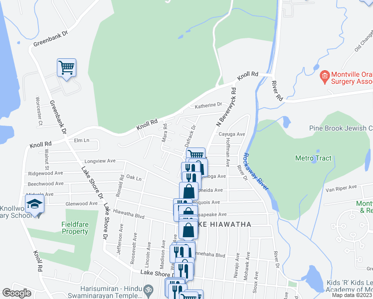 map of restaurants, bars, coffee shops, grocery stores, and more near 89 Dafrack Drive in Parsippany-Troy Hills
