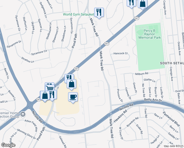 map of restaurants, bars, coffee shops, grocery stores, and more near in Centereach