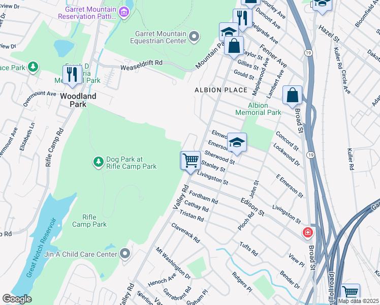 map of restaurants, bars, coffee shops, grocery stores, and more near 4 Skyview Terrace in Clifton