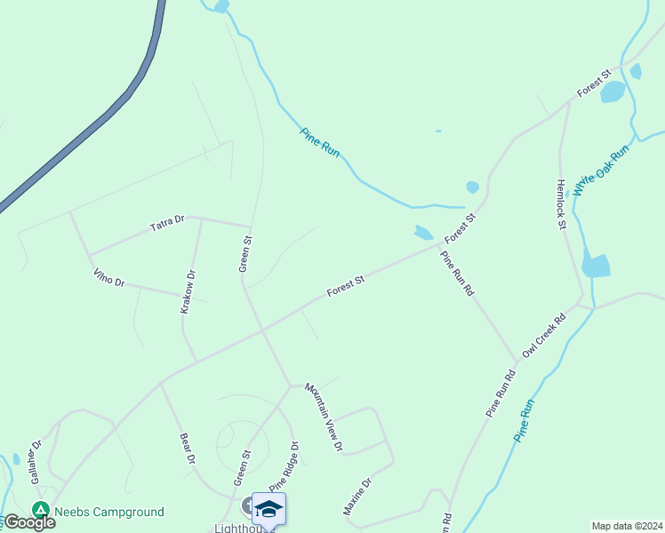 map of restaurants, bars, coffee shops, grocery stores, and more near 1865 Forest Street in Lehighton