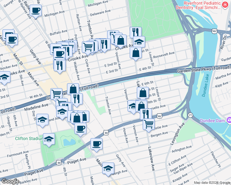 map of restaurants, bars, coffee shops, grocery stores, and more near 216 East 7th Street in Clifton