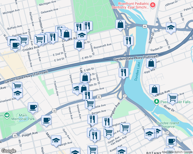 map of restaurants, bars, coffee shops, grocery stores, and more near 91 East 8th Street in Clifton