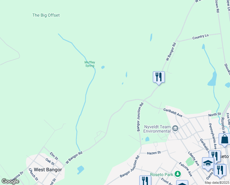 map of restaurants, bars, coffee shops, grocery stores, and more near 2014 West Bangor Road in Bangor