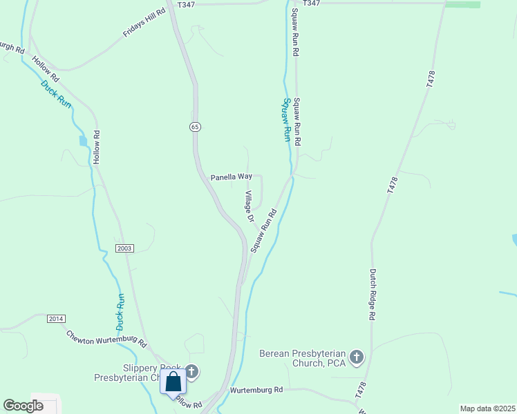 map of restaurants, bars, coffee shops, grocery stores, and more near 196 Village Drive in Ellwood City