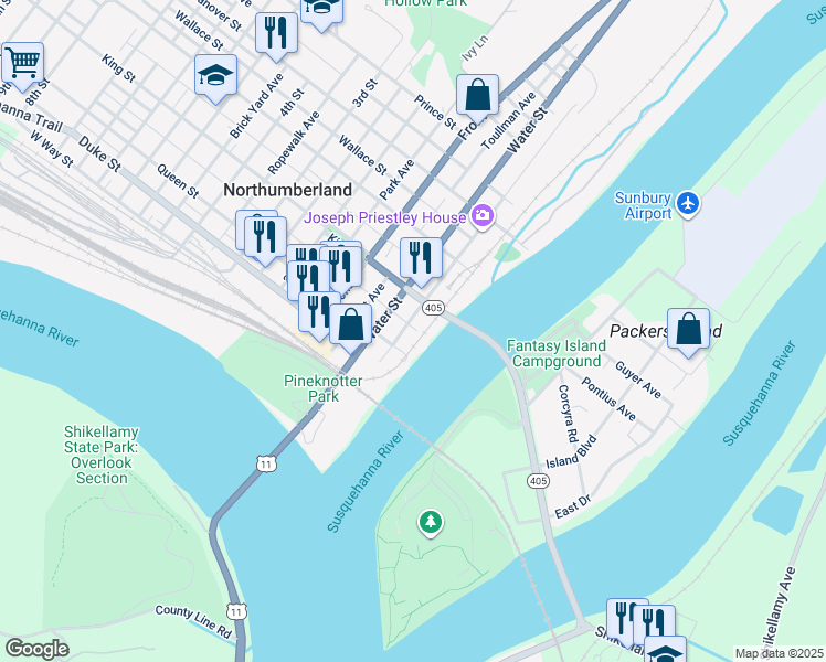 map of restaurants, bars, coffee shops, grocery stores, and more near 2 Wheatley Avenue in Northumberland