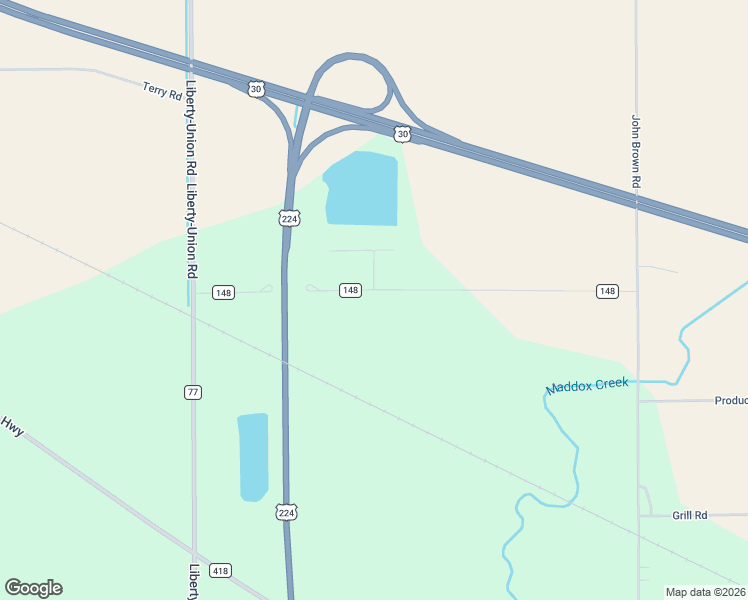 map of restaurants, bars, coffee shops, grocery stores, and more near 10400-10498 McConahay Road in Van Wert